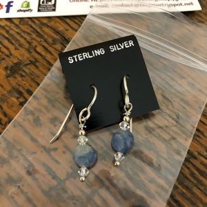 Blue Kyanite and Swarovski Crystal Earrings